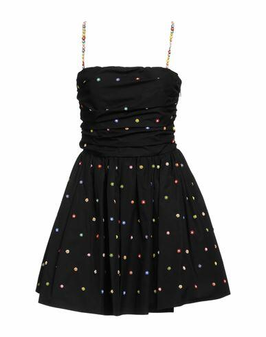 Msgm Woman Mini dress Black Cotton, Glass Cover