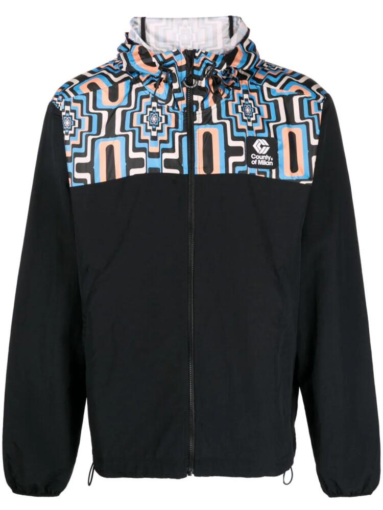 Marcelo Burlon County of Milan Cross-print panelled hooded windbreaker - Multicolour Cover