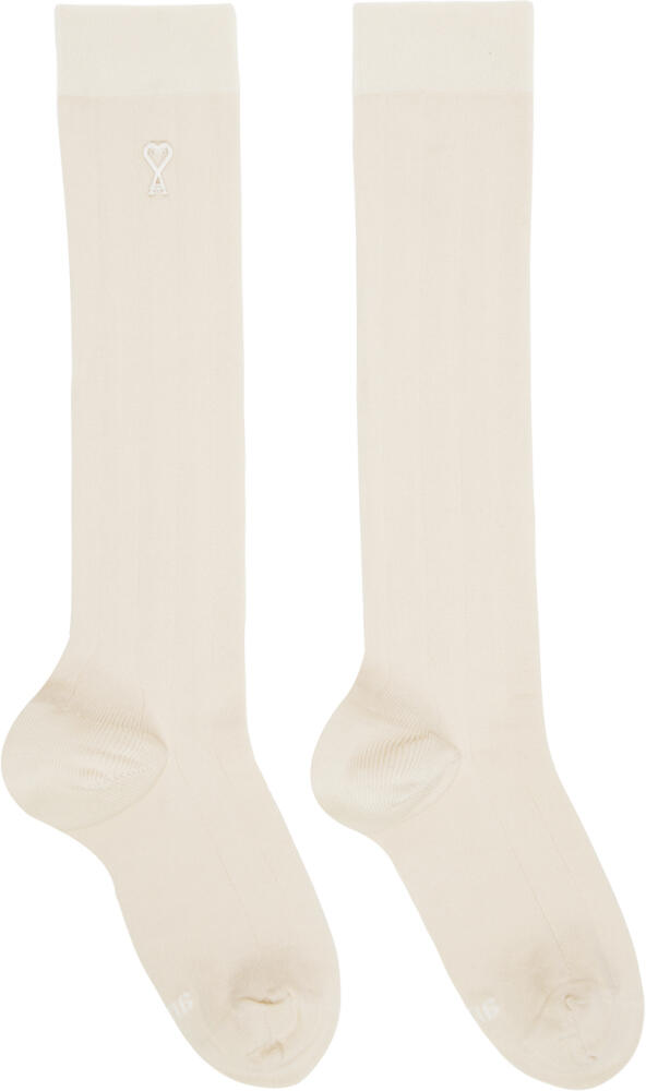 AMI Paris Off-White Silk Socks Cover