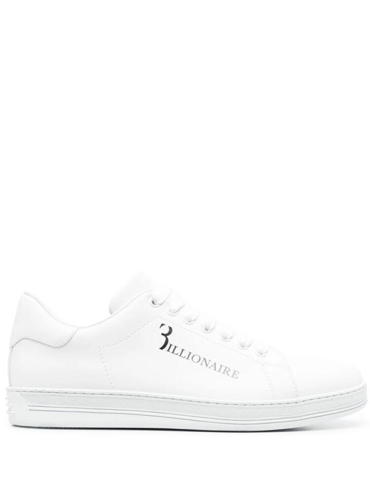 Billionaire logo-print leather sneakers - White Cover