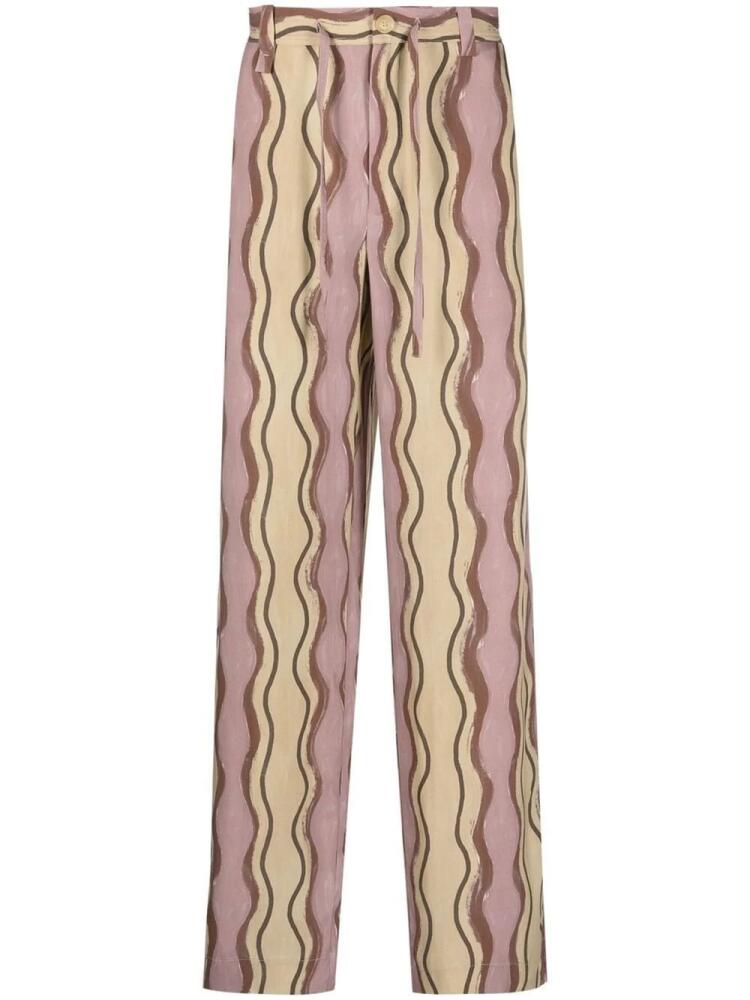 Jacquemus striped wide-leg trousers - Brown Cover