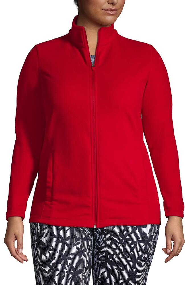 Lands' End Plus Size Anyweather Fleece Full Zip Jacket in Rich Red Cover