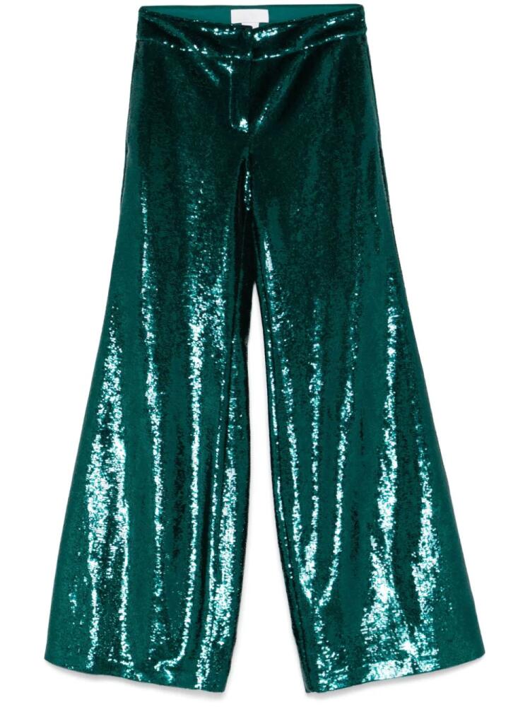 Genny sequinned trousers - Green Cover