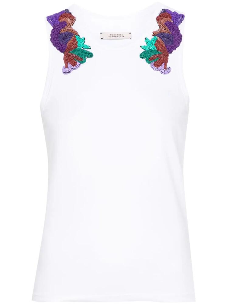 Dorothee Schumacher bead-embroidered tank top - White Cover