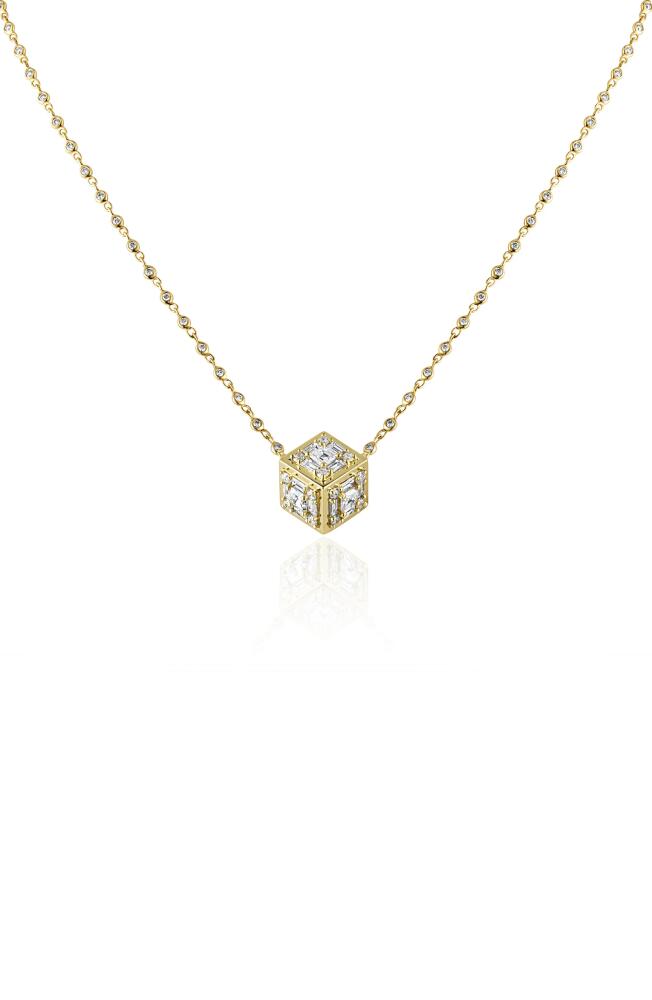 Mindi Mond Clarity Dimensional Diamond Pendant Necklace in Yellow Gold/Diamond Cover