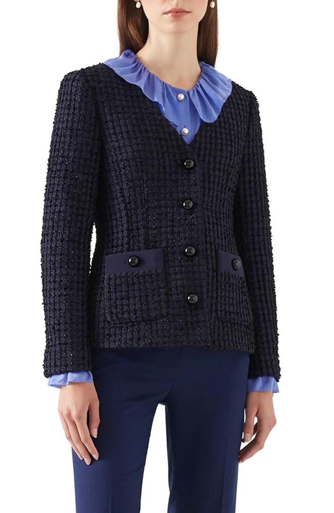 LK Bennett Hanna Tweed Jacket in Black Cover