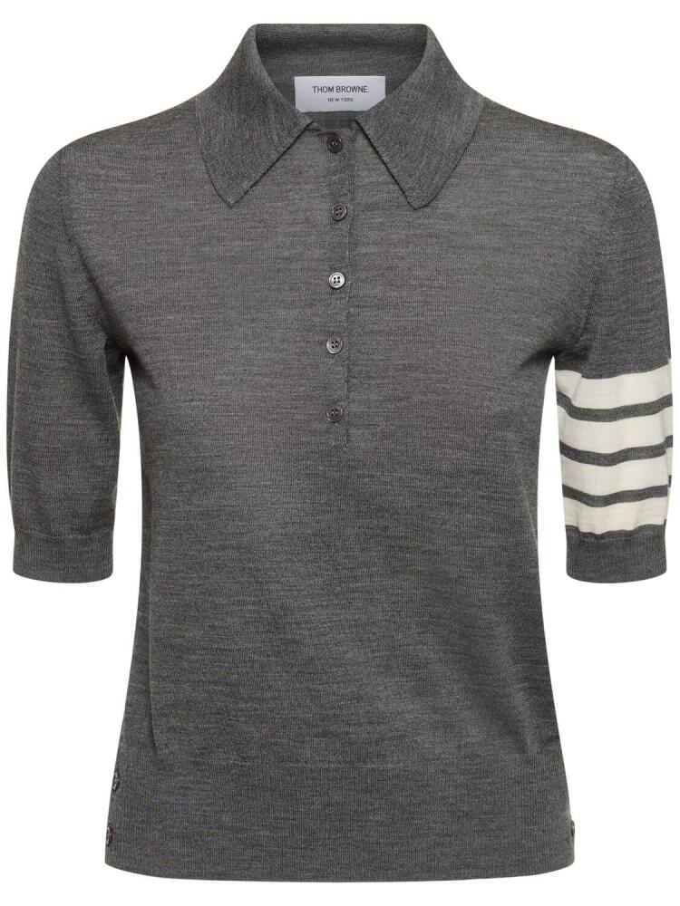 THOM BROWNE Relaxed Fit Wool Polo Cover