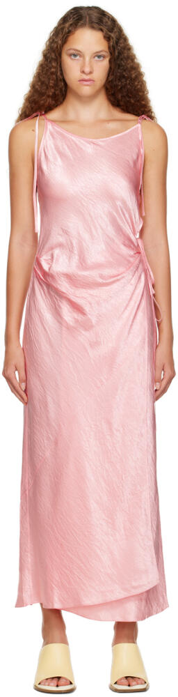 Acne Studios Pink Wrap Maxi Dress Cover