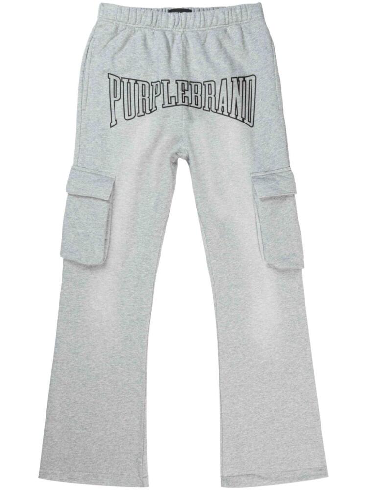 Purple Brand logo-print track pants - Grey Cover