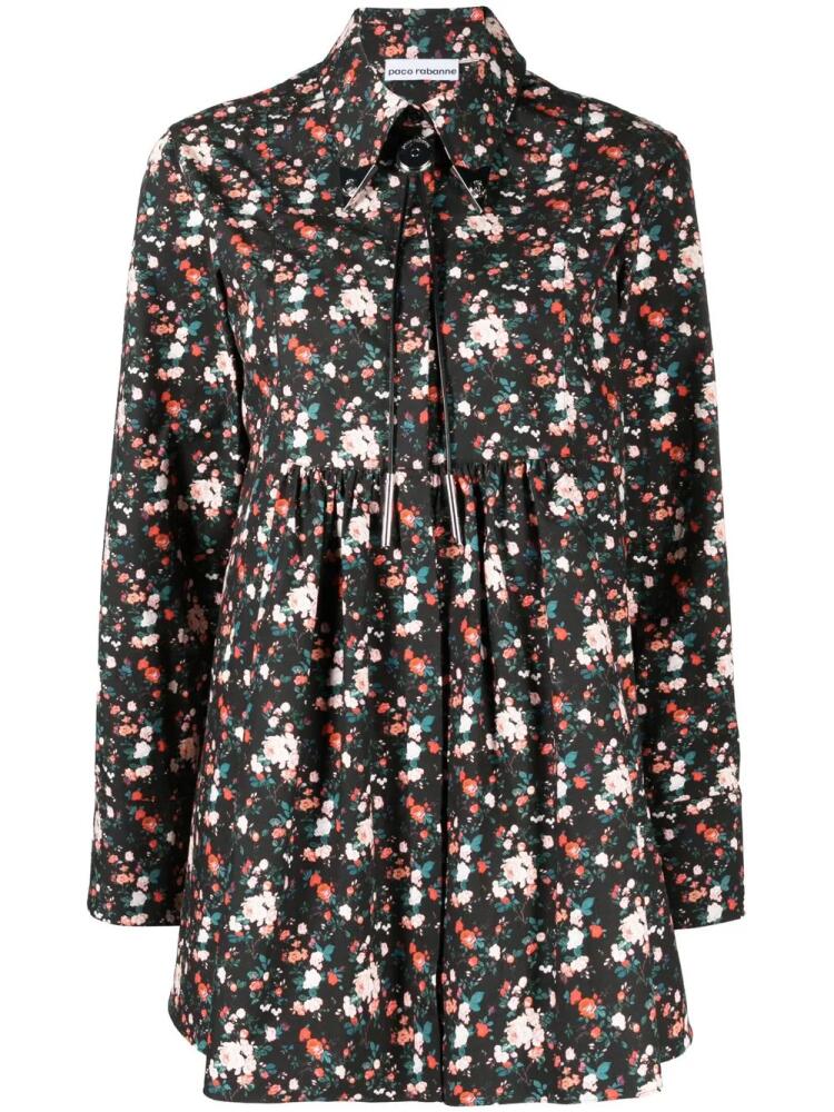 Rabanne embellished floral-print shirt dress - Black Cover