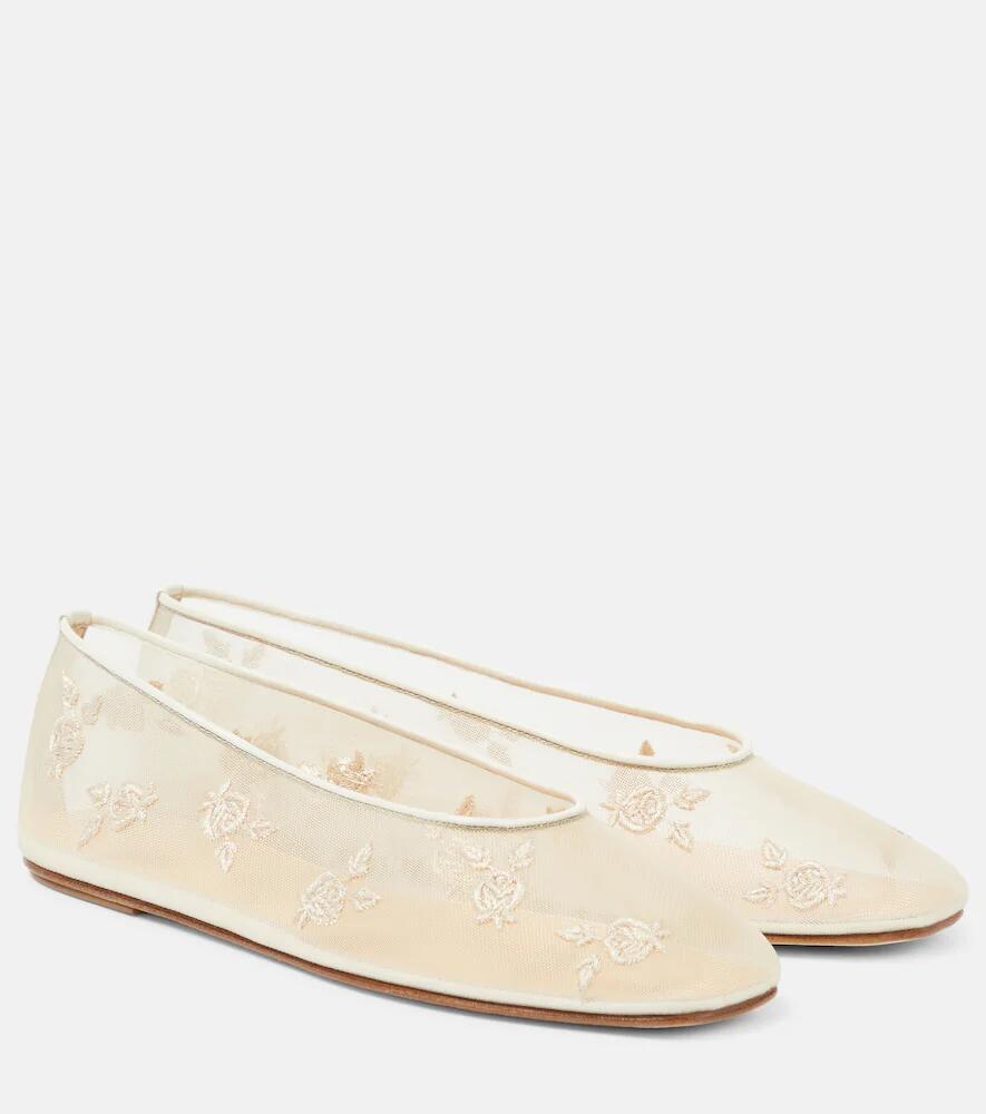 Magda Butrym Embroidered mesh ballet flats Cover