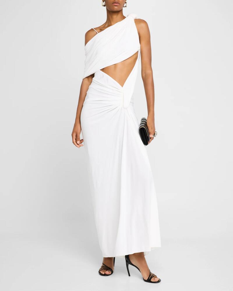 Christopher Esber Lever Twisted Cutout One-Shoulder Gown Cover