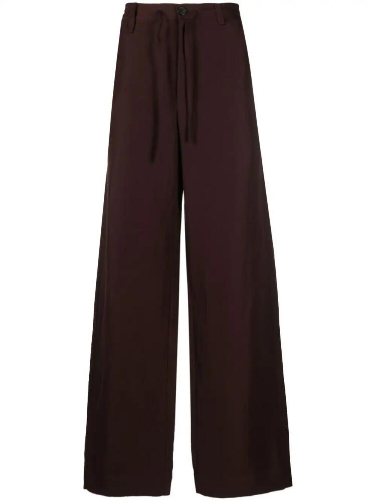 Jacquemus drawstring straight-leg trousers - Brown Cover