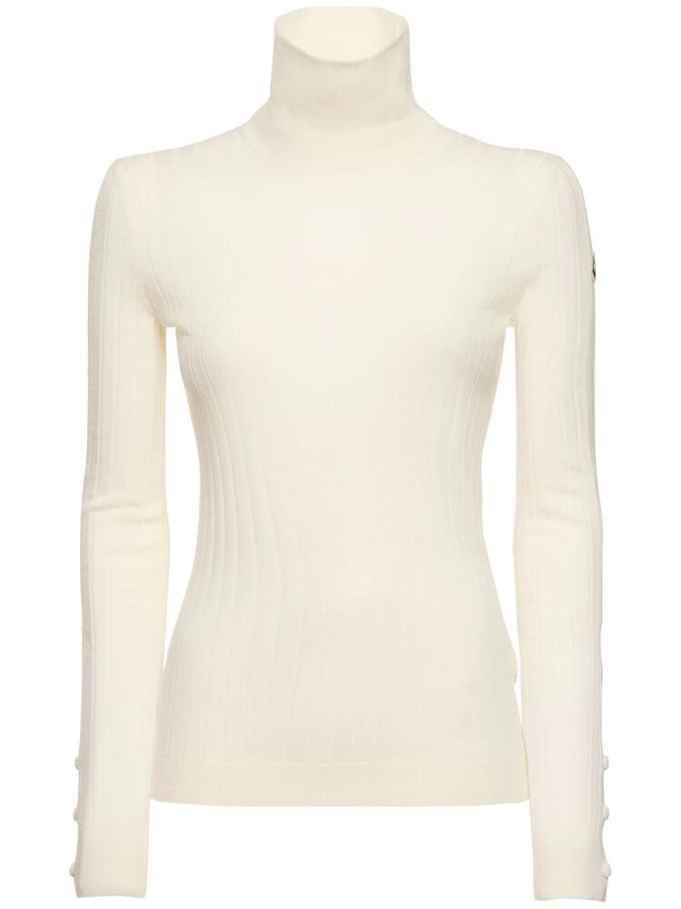 MONCLER Virgin Wool Blend Turtleneck Sweater Cover