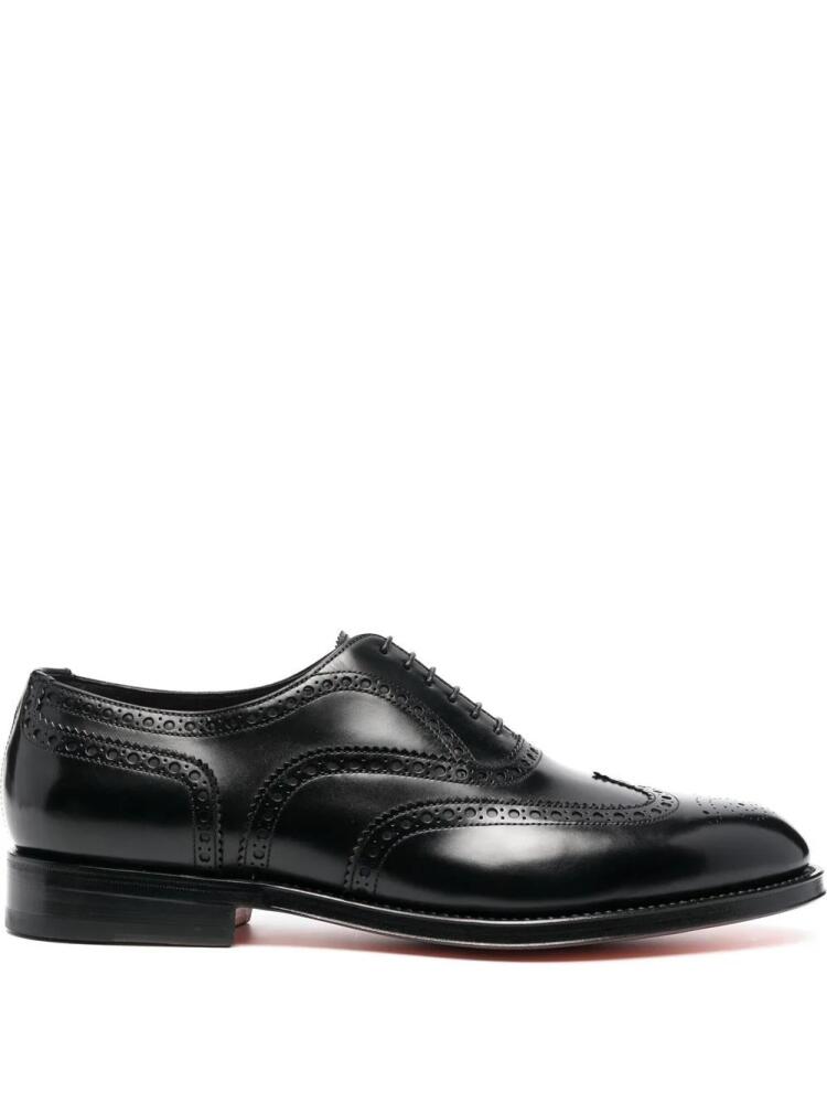 Santoni leather lace-up brogues - Black Cover