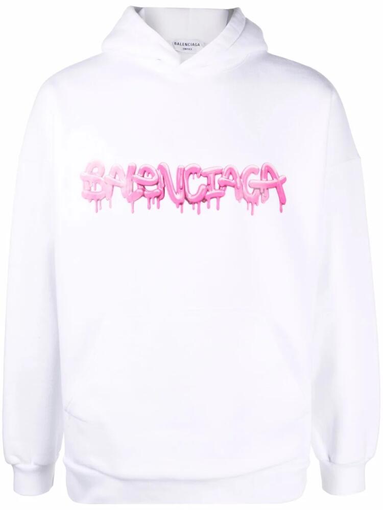 Balenciaga Slime logo-print hoodie - White Cover