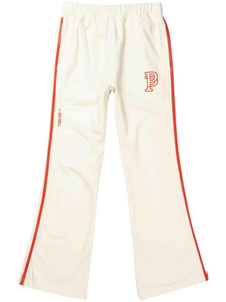 Purple Brand logo-print track pants - White Cover