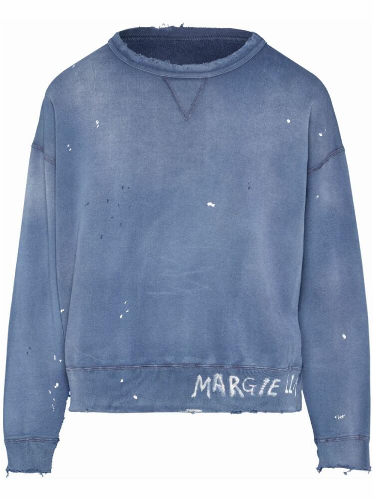 Maison Margiela Handwritten cotton sweatshirt - Blue Cover