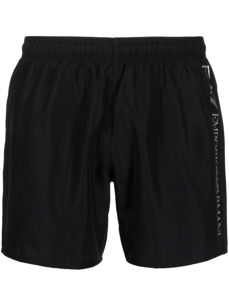 Ea7 Emporio Armani logo-print swimshorts - Black Cover