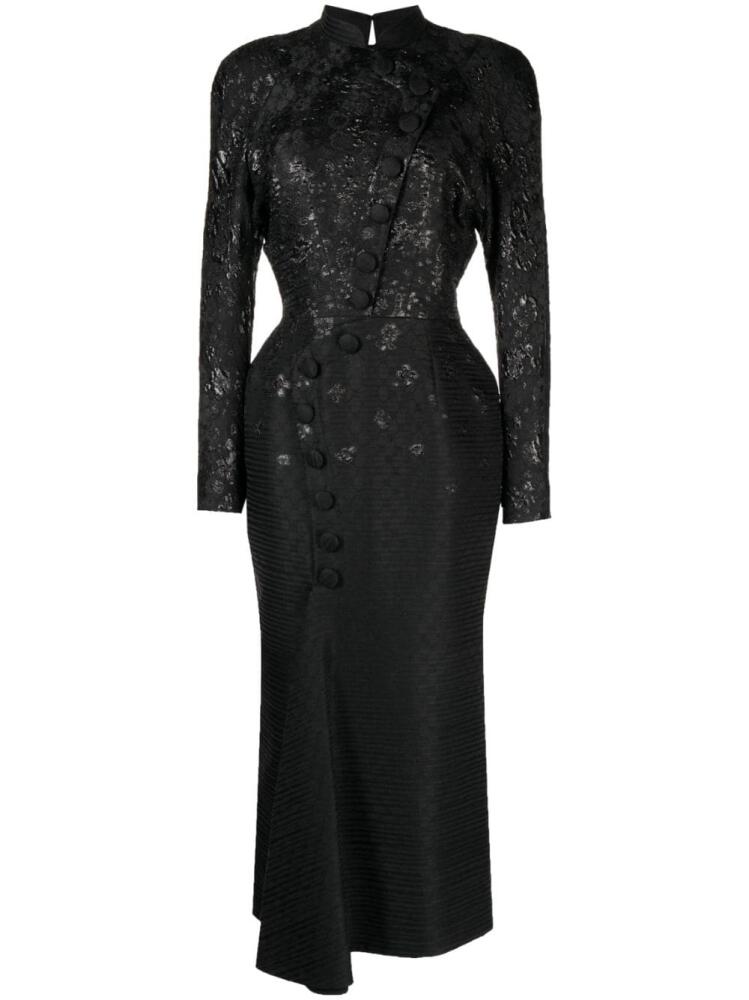 Saiid Kobeisy brocade-effect long-sleeve dress - Black Cover