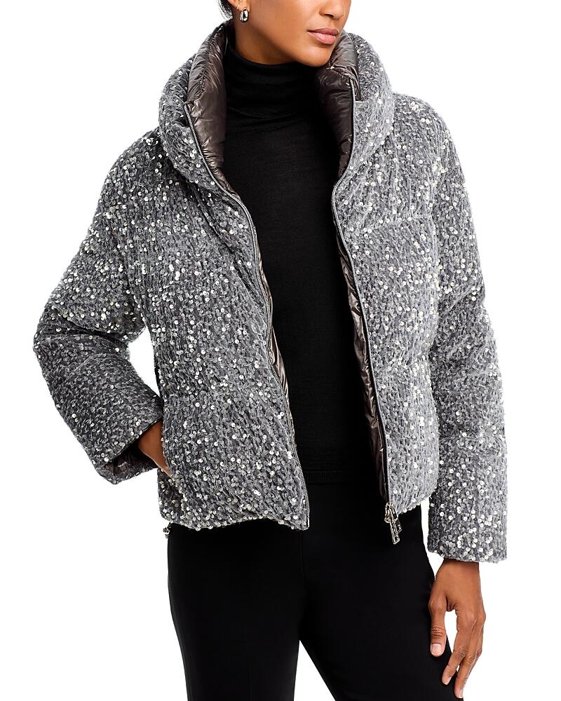 Herno Quilted Velvet Paillettes Puffer Jacket Cover