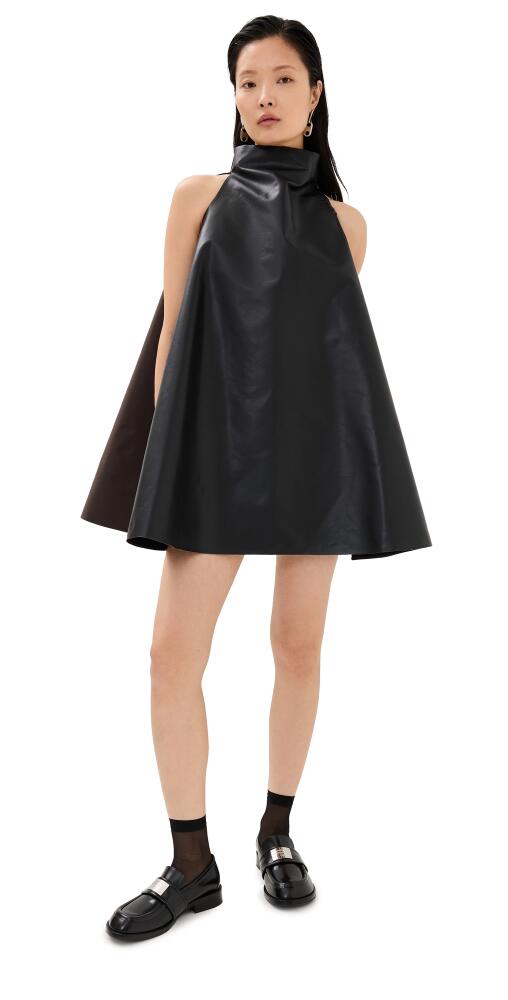 Marni Faux Leather A-Line Mini Dress Moca Cover