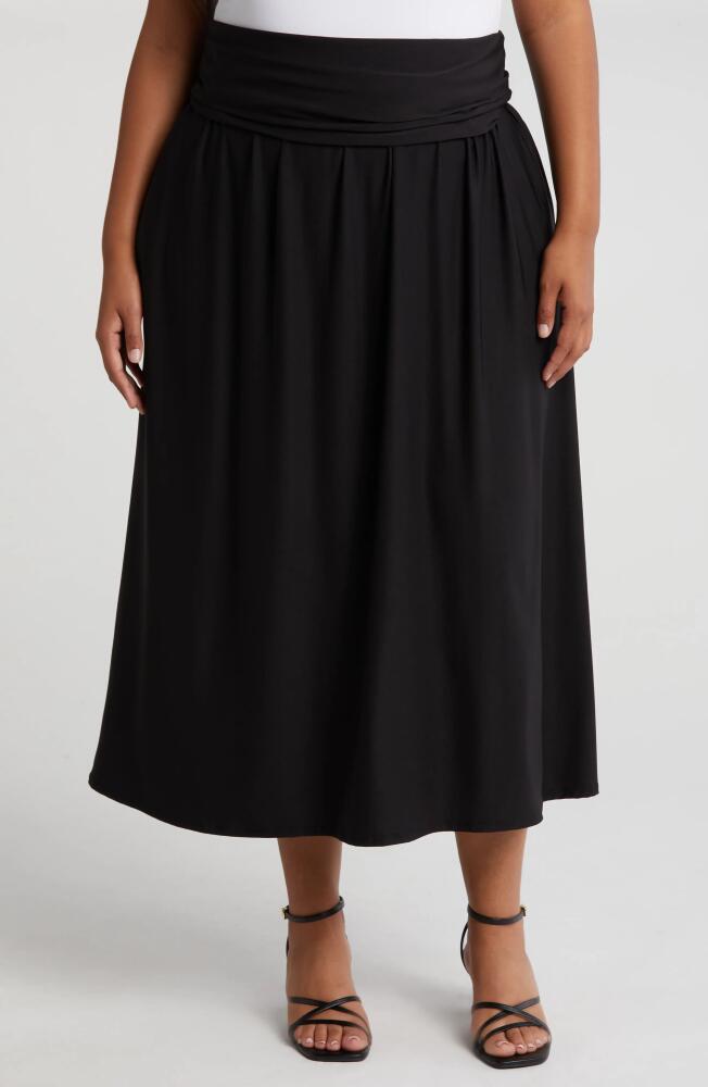 24seven Comfort Apparel Foldover Maxi Skirt in Black Cover