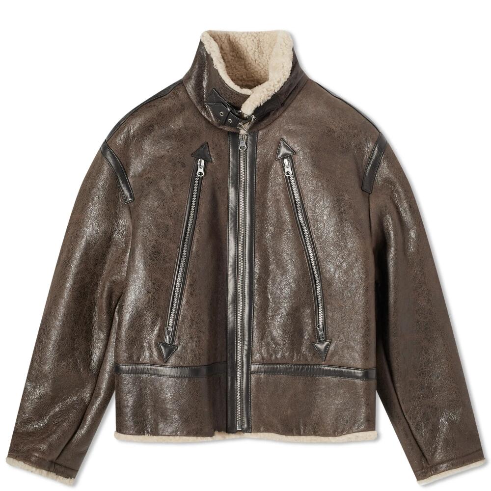 MM6 Maison Margiela Men's Shearling Jacket in Brown Cover