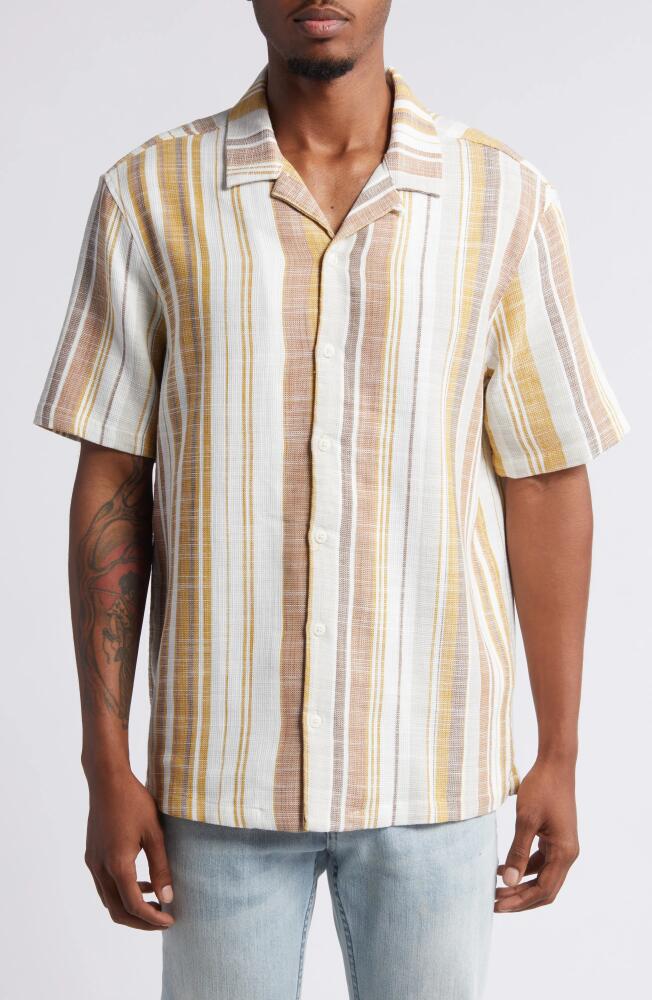 PacSun Dillon Stripe Slub Cotton Camp Shirt in Multi Cover