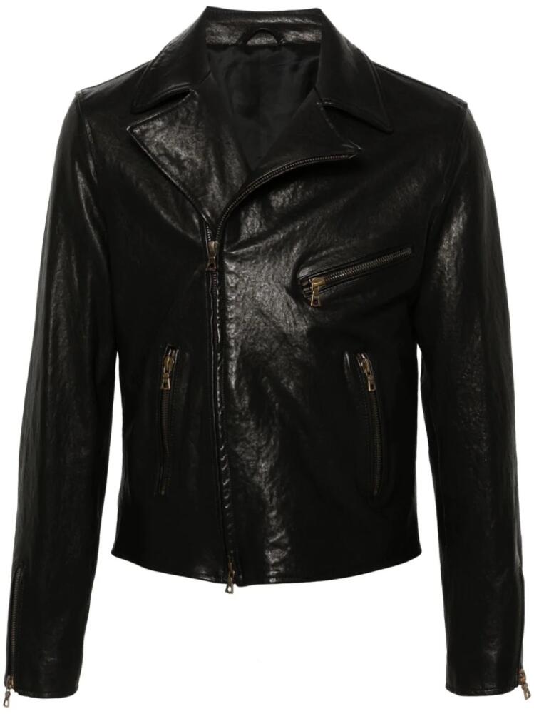 ERALDO leather biker jacket - Black Cover