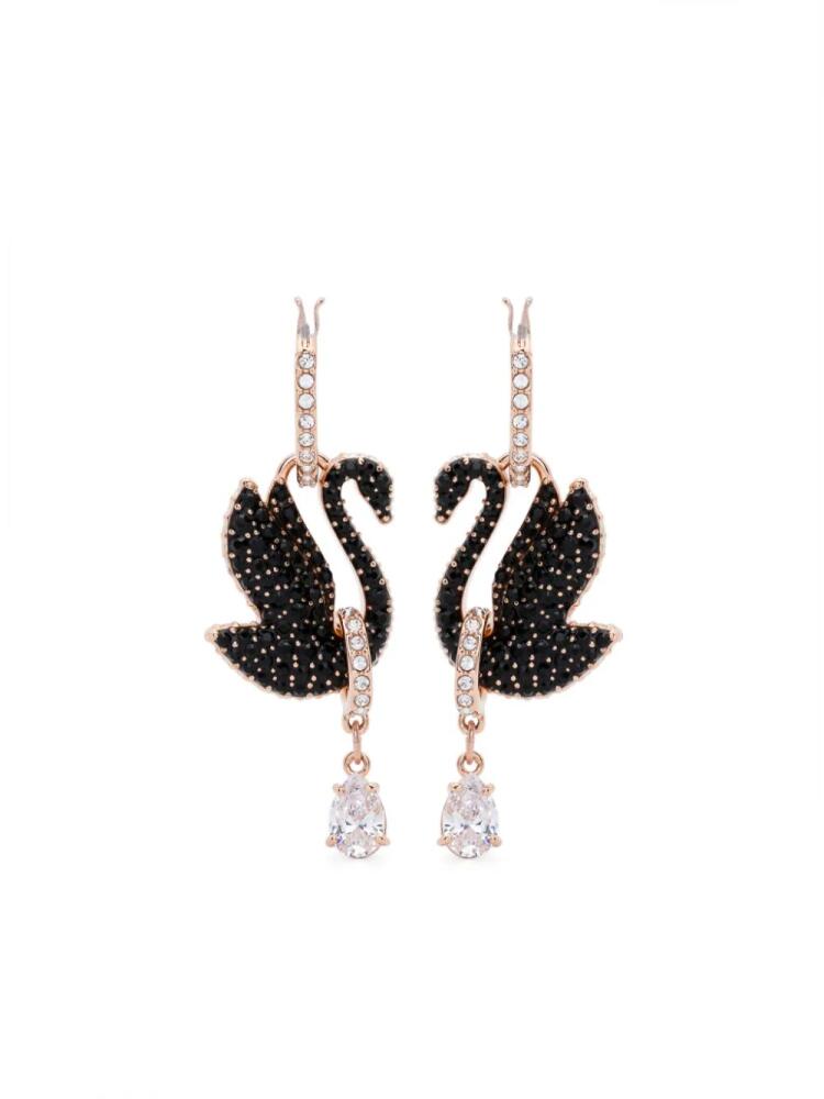 Swarovski Swan drop earrings - Pink Cover