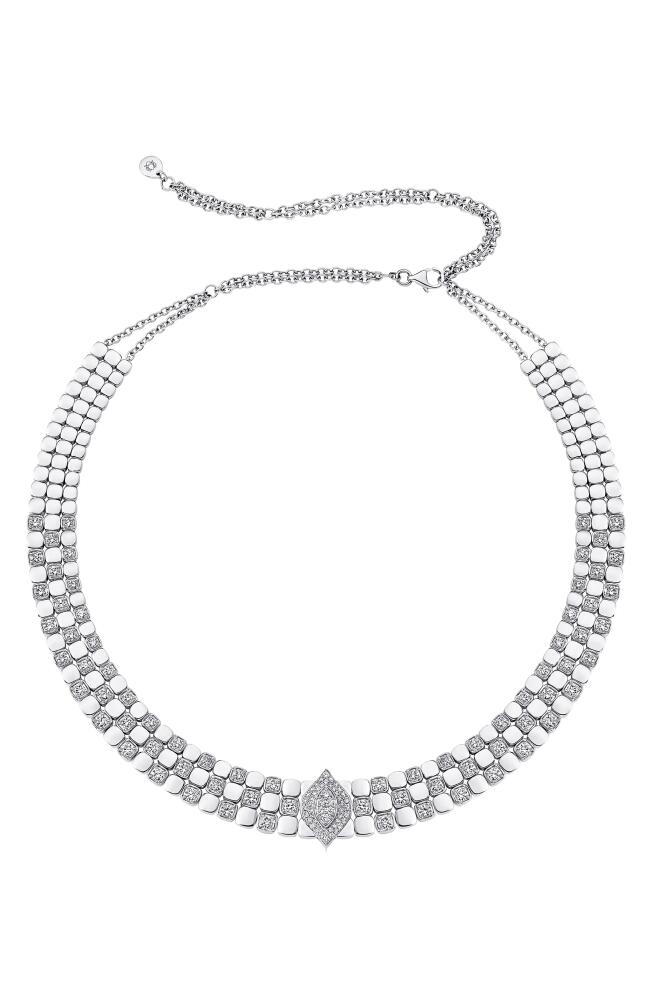 Sara Weinstock Isadora Three-Row Choker Necklace in White Gold Cover