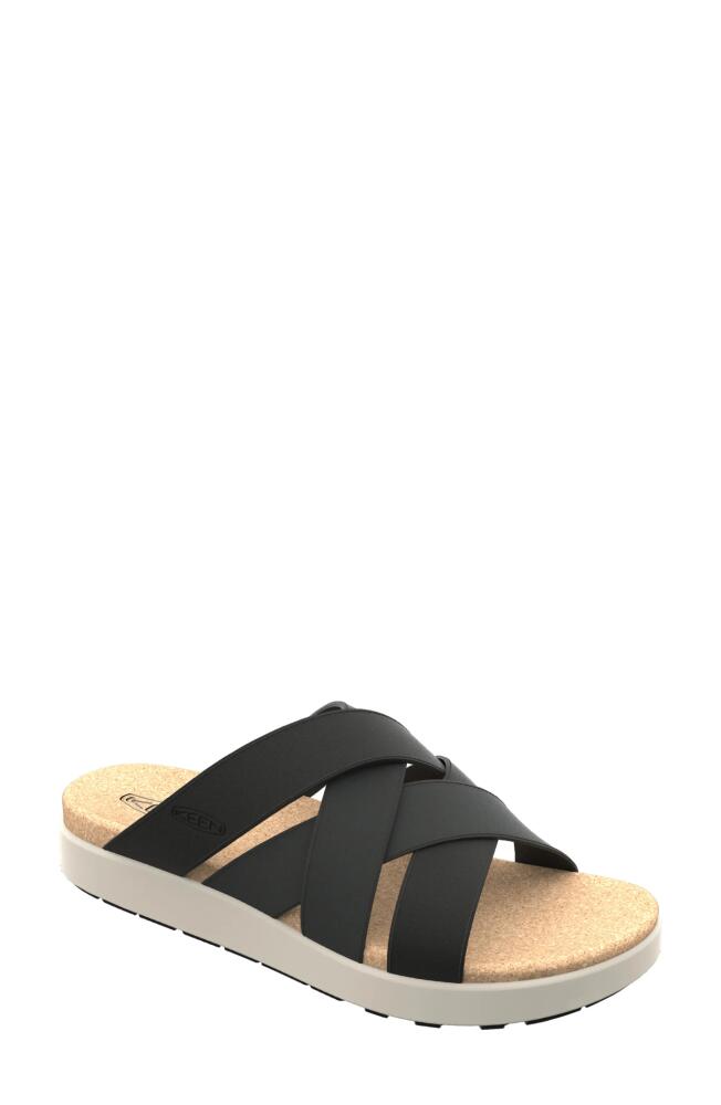 KEEN Elle Platform Slide Sandal in Black/Birch Cover