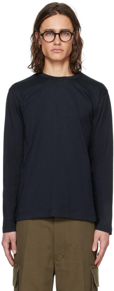 Comme des Garçons Shirt Navy Crewneck Long Sleeve T-Shirt Cover