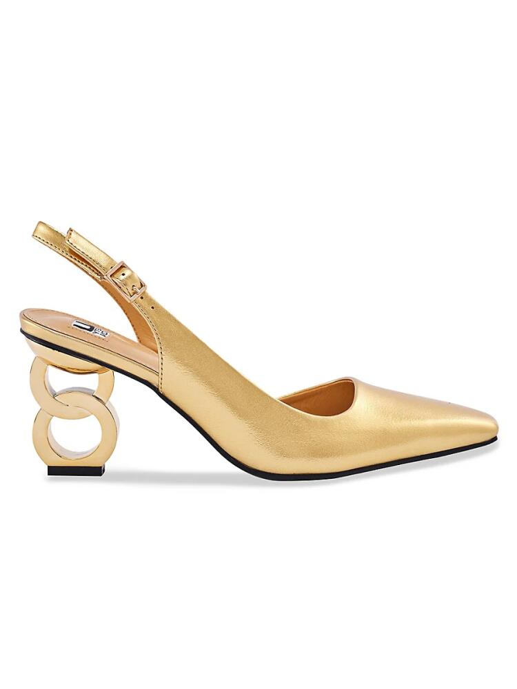 Ninety Union Women's Rain Metallic Heel Slingback Pumps - Gold Cover