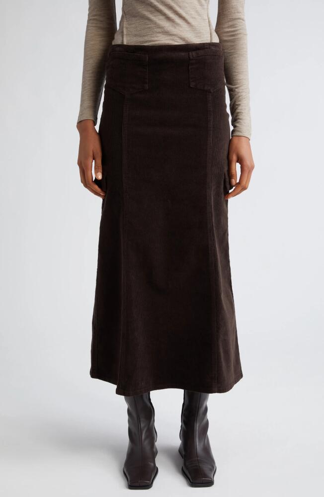 Paloma Wool Brioche Stretch Organic Cotton Corduroy Maxi Skirt in Brown Cover