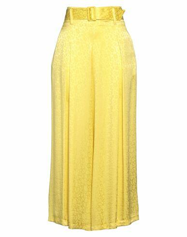 Etro Woman Pants Yellow Viscose, Silk Cover