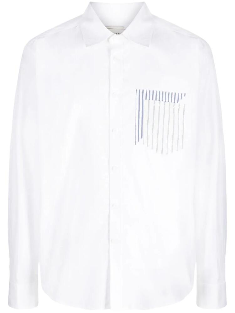 Feng Chen Wang logo-print cotton-blend shirt - White Cover