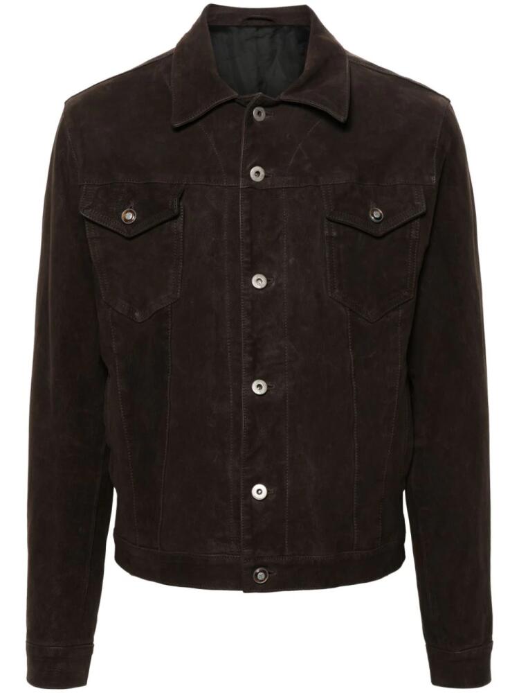 ERALDO sculpted-buttons leather jacket - Brown Cover