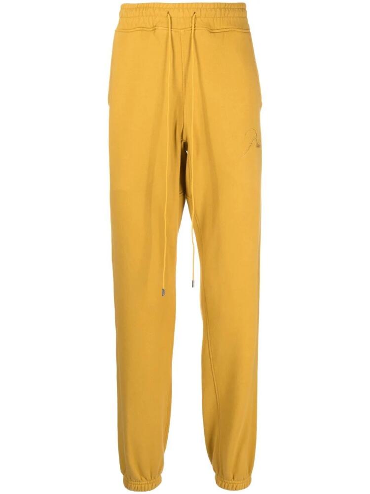 RHUDE embroidered-logo drawstring track pants - Yellow Cover