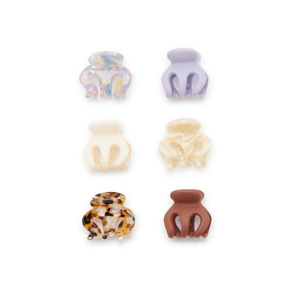 Kelly & Katie Mini Claw Hair Clip Set 6 Pack | Women's | Multicolor Marble/Matte Cover