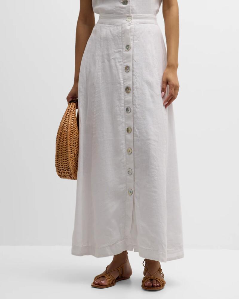 Finley Nicole Button-Down Linen Maxi Skirt Cover