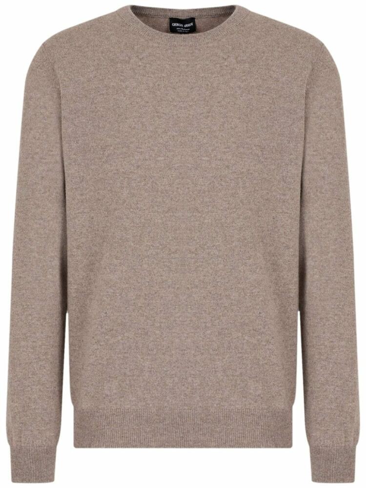 Giorgio Armani mélange-effect cashmere crew-neck jumper - Neutrals Cover