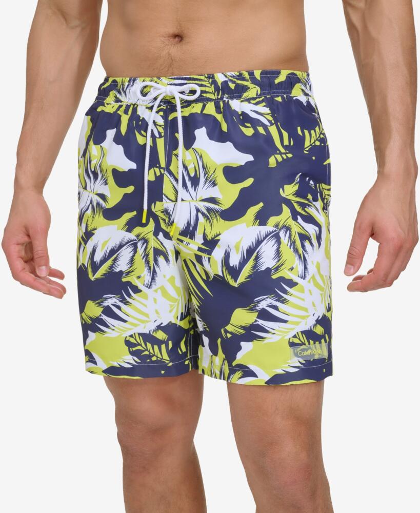 Calvin Klein Men's Island Camo Printed 7" Swim Trunks - Citrus Cover