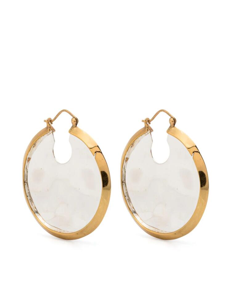 Patou hammered-effect hoop earrings - Gold Cover