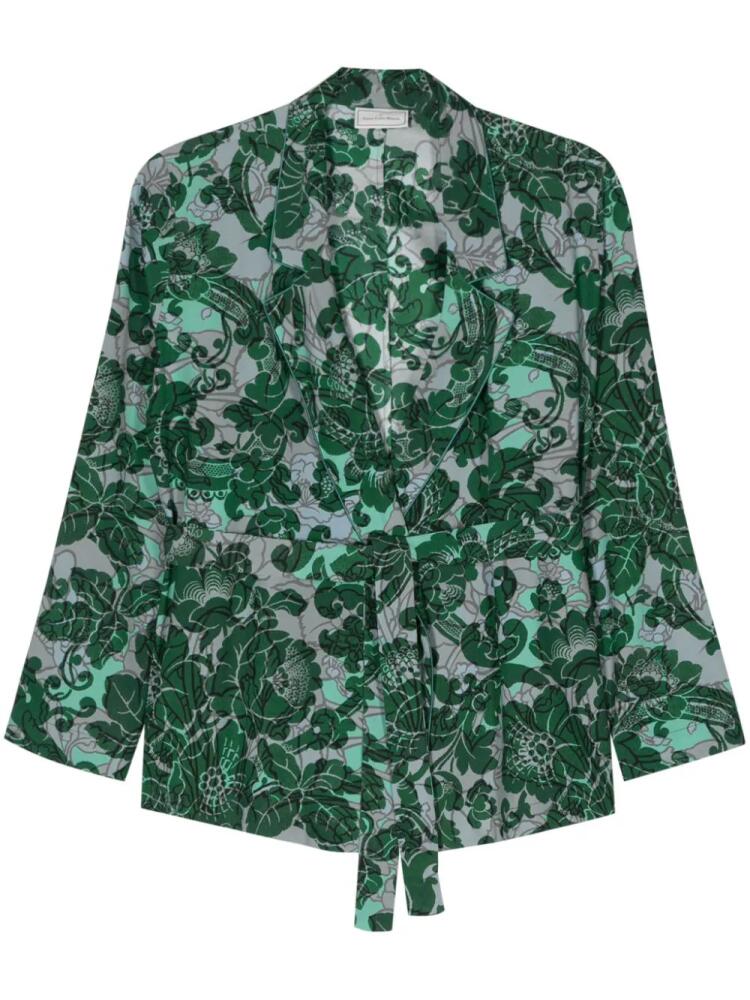 Pierre-Louis Mascia Adanastr floral-print belted blazer - Green Cover