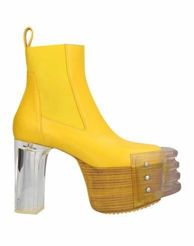 Rick Owens Woman Ankle boots Yellow Soft Leather Cover