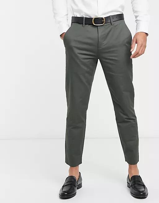 Ted Baker cliftro dyed cotton cropped pants-Green Cover