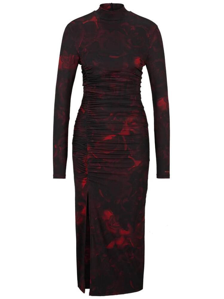 HUGO Neuria graphic-print midi dress - Red Cover