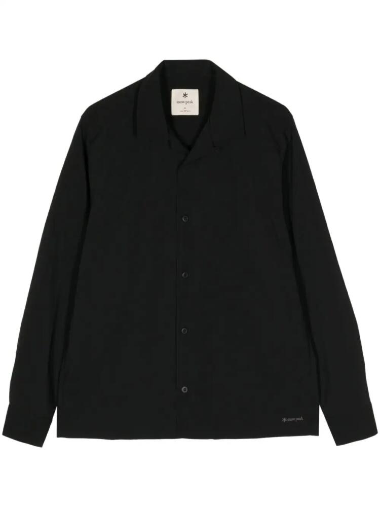 Snow Peak logo-embroidered cutaway-collar shirt - Black Cover